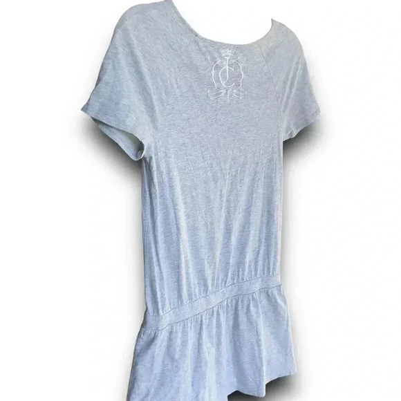 Vintage Juicy Couture Gray Short Sleeve Dress Logo Script Crown Embroidery S Y2K - Picture 10 of 11